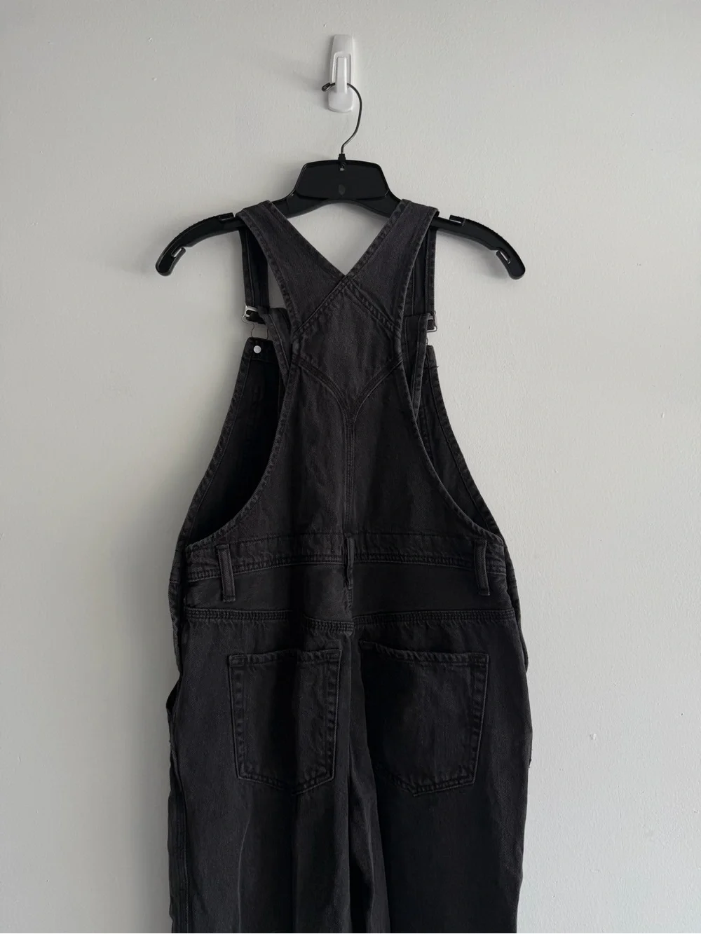 We The Free Women's Black Cotton Denim Overall Jumpsuit Size 26 8662